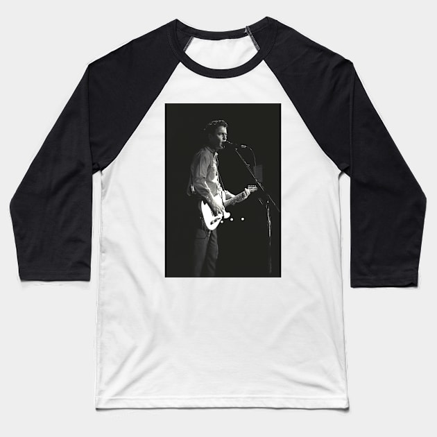 Mark Sandman Treat Her Right BW Photograph Baseball T-Shirt by Concert Photos